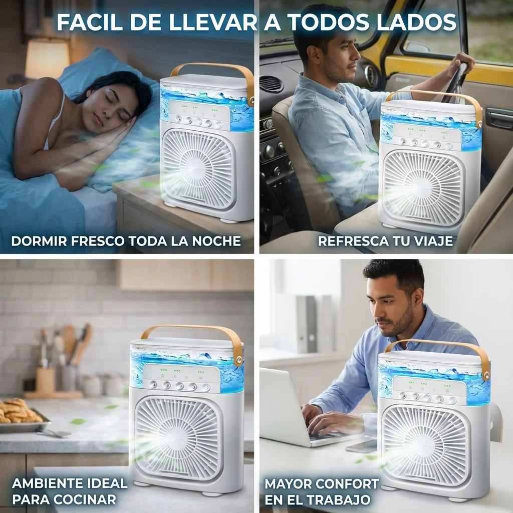 AireMax Pro™ | Ventilador de Enfriamiento con Agua y Hielo 2x1 🧊