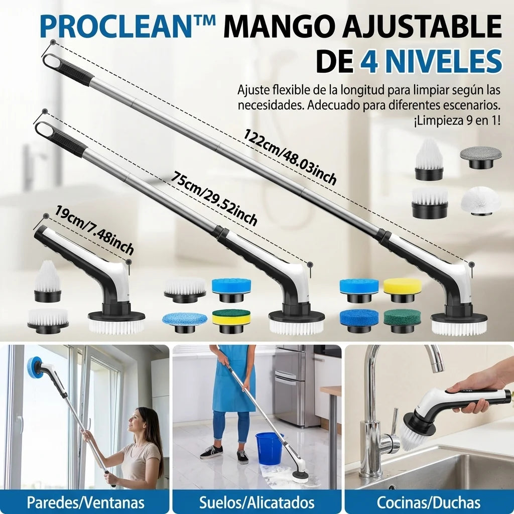 ProClean™ Cepillo de Limpieza Giratorio Inalámbrico - KIT 9en1
