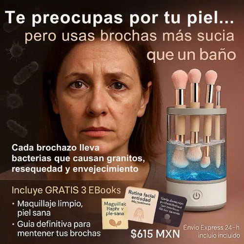 Limpiador de brochas eléctrico - Recupera tu piel bonita y olvídate de las imperfecciones