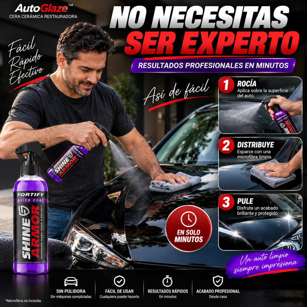 AutoGlaze™ | Cera Cerámica Restauradora 3 en 1 Limpia • Restaura • Protege