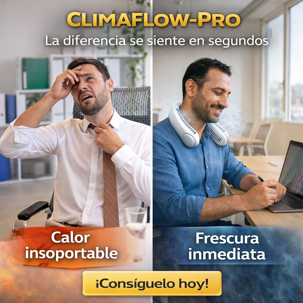 ClimaFlow-Pro Ventilador Recargable de Cuello