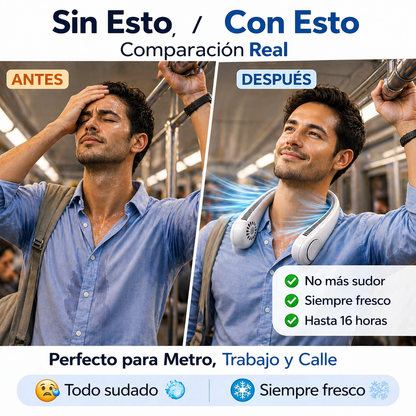 ClimaFlow-Pro Ventilador Recargable de Cuello