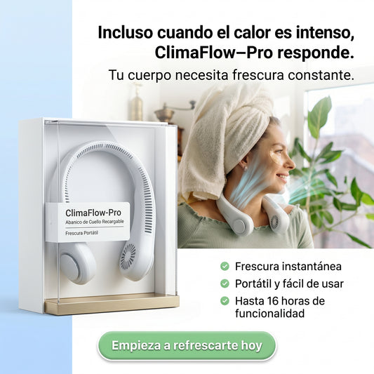 ClimaFlow-Pro Ventilador Recargable de Cuello
