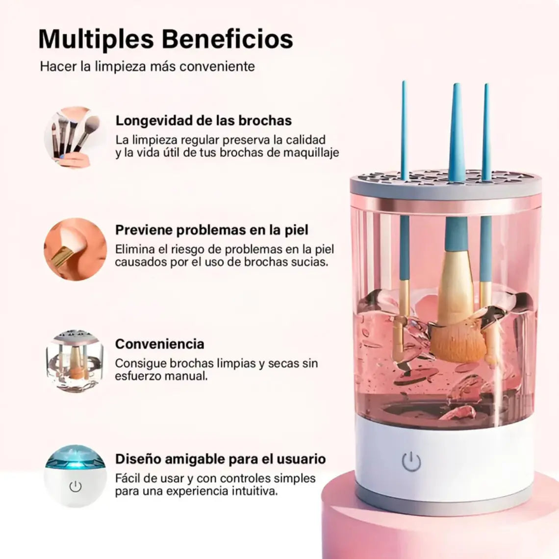 Limpiador de brochas eléctrico - Recupera tu piel bonita y olvídate de las imperfecciones