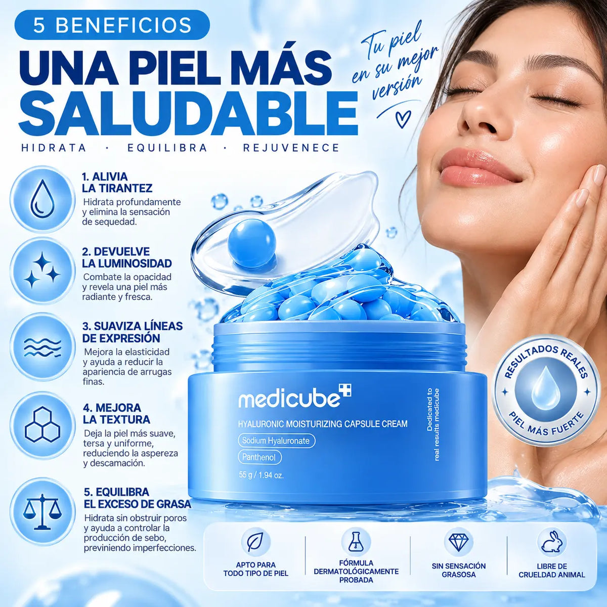 MediBlue - Gel de acido hialuronico de perlas azules