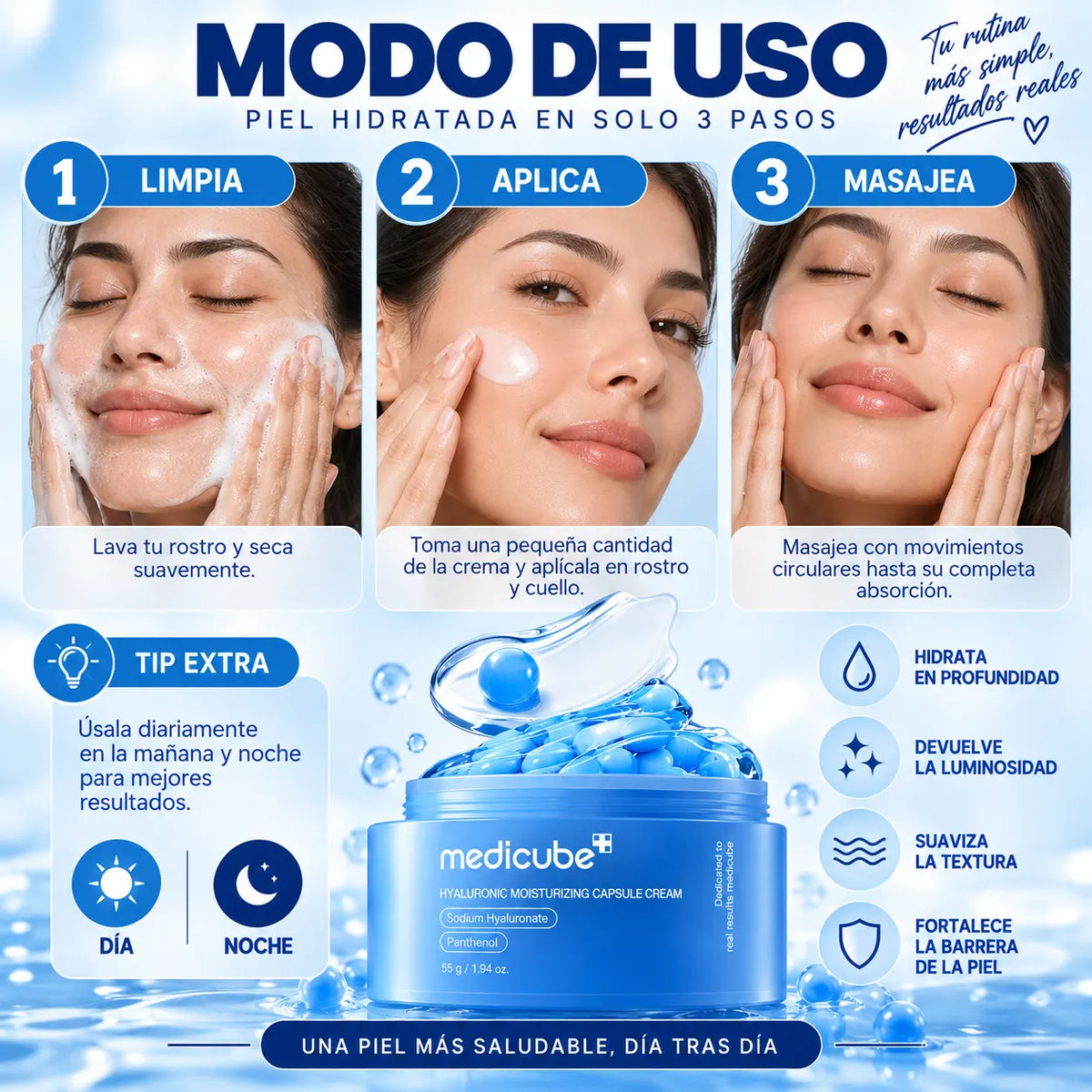 MediBlue - Gel de acido hialuronico de perlas azules
