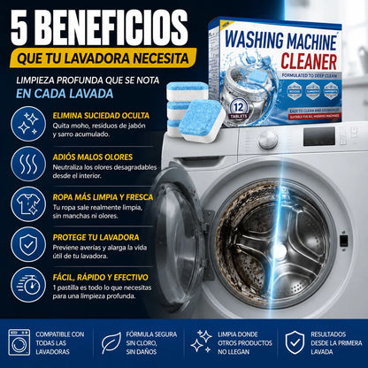 WashCleaner - Tabletas Efervescentes para limpiar Lavadoras 🧼