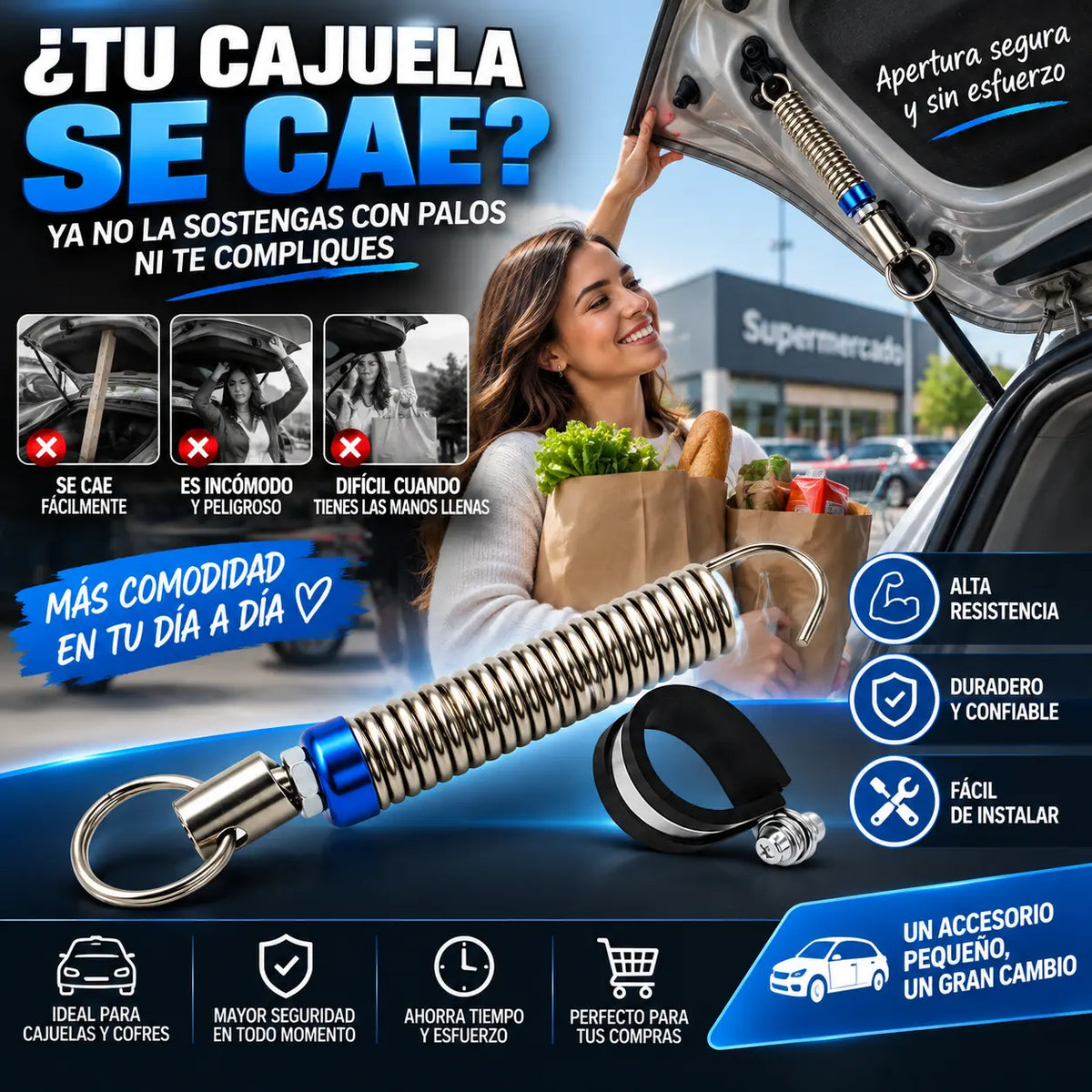ResortePlus- Resorte para cajuela elastico