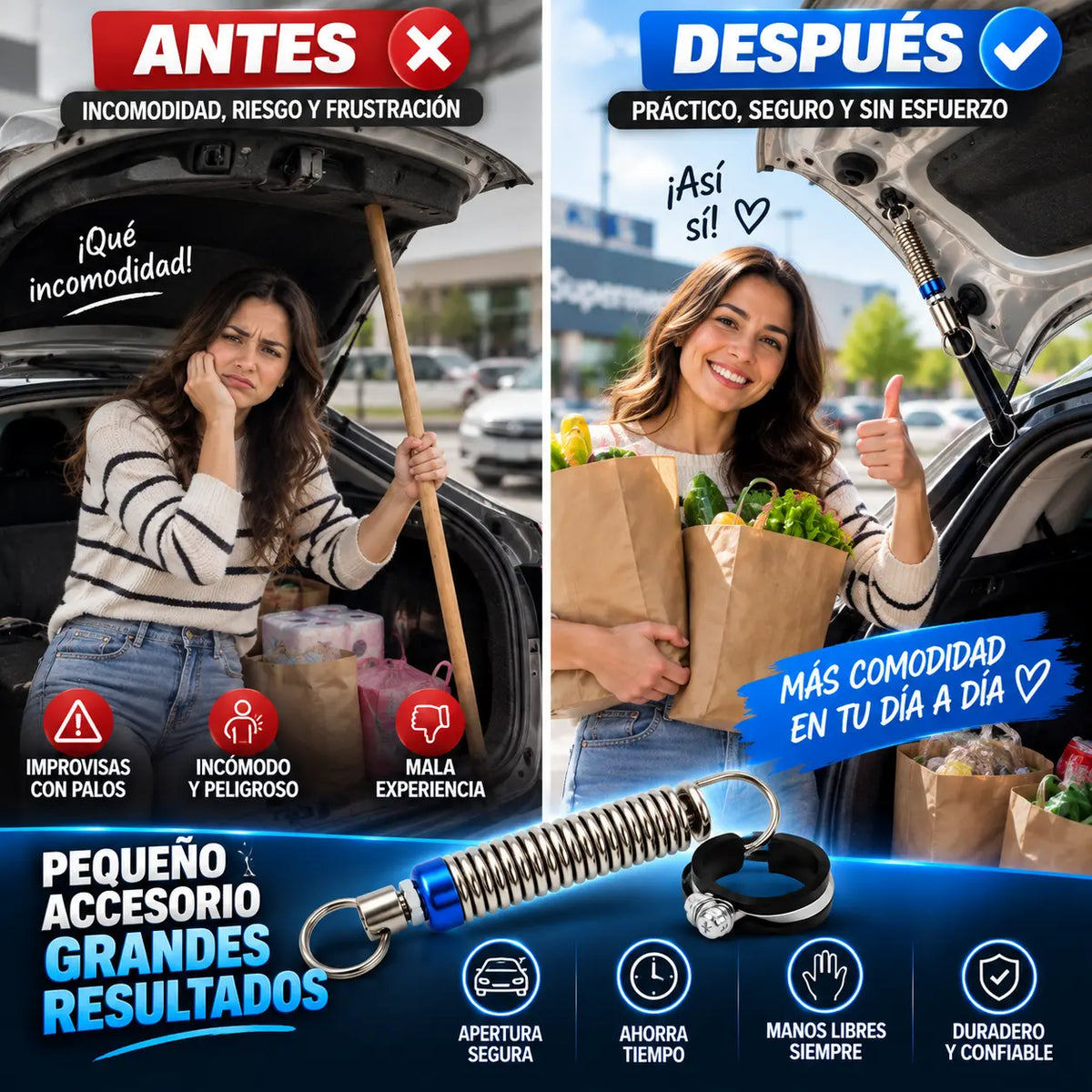 ResortePlus- Resorte para cajuela elastico