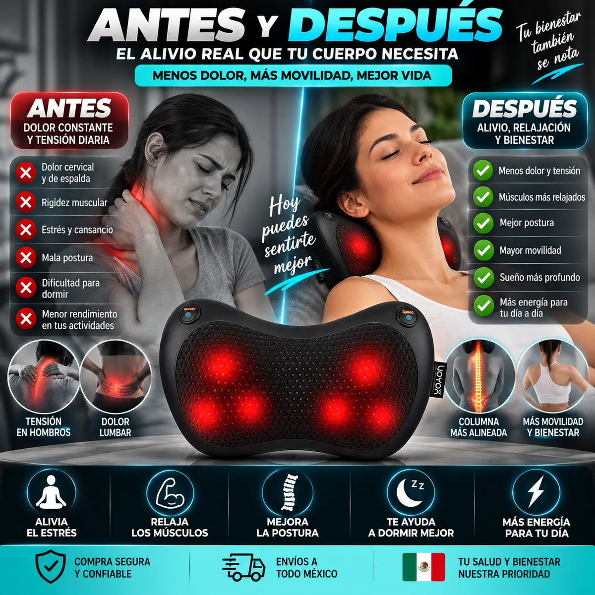 VerteBrax - Almohada Masajeadora para dolores