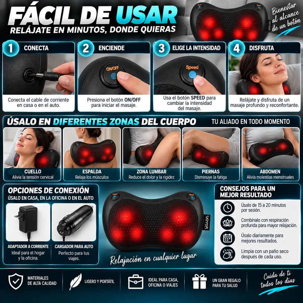 VerteBrax - Almohada Masajeadora para dolores
