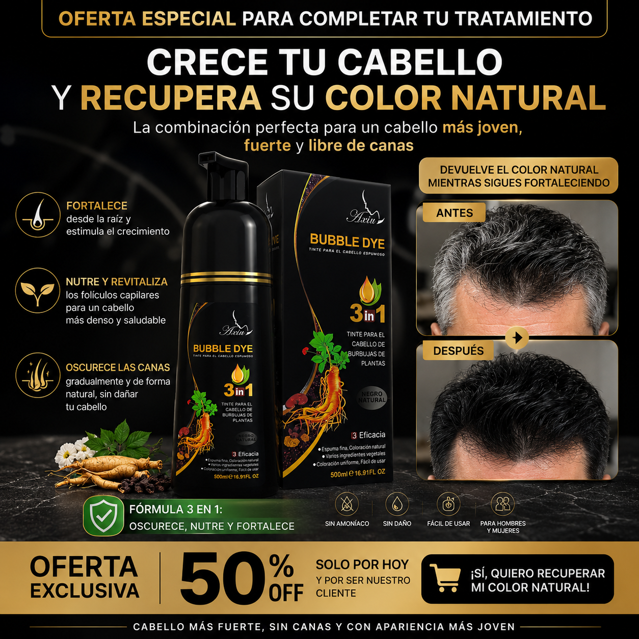 Tinte Eliminador de Canas