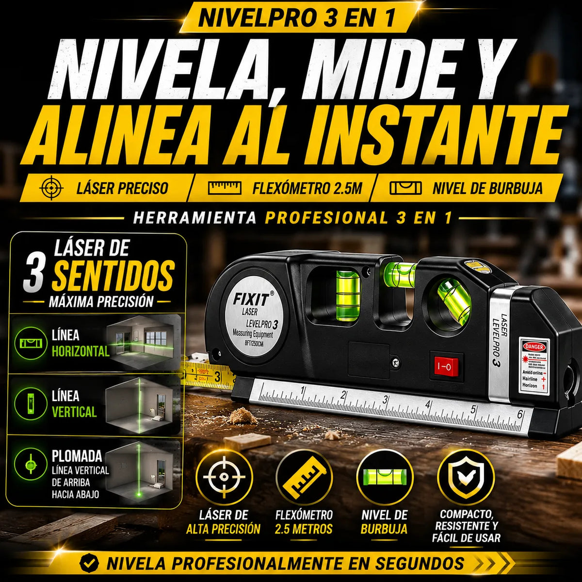 NivelaPRO - Laser Nivelador y Flexometro 📏