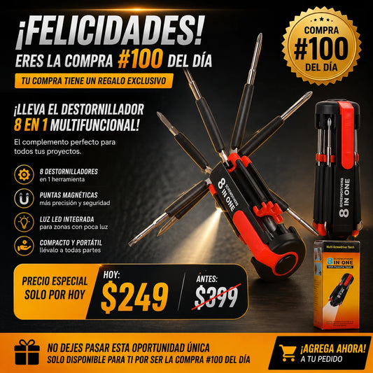 Desatornillador LED 8 En 1