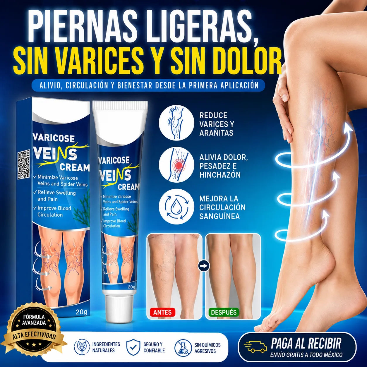VariCream - Crema reductora de varices, para dolor y piernas hinchadas