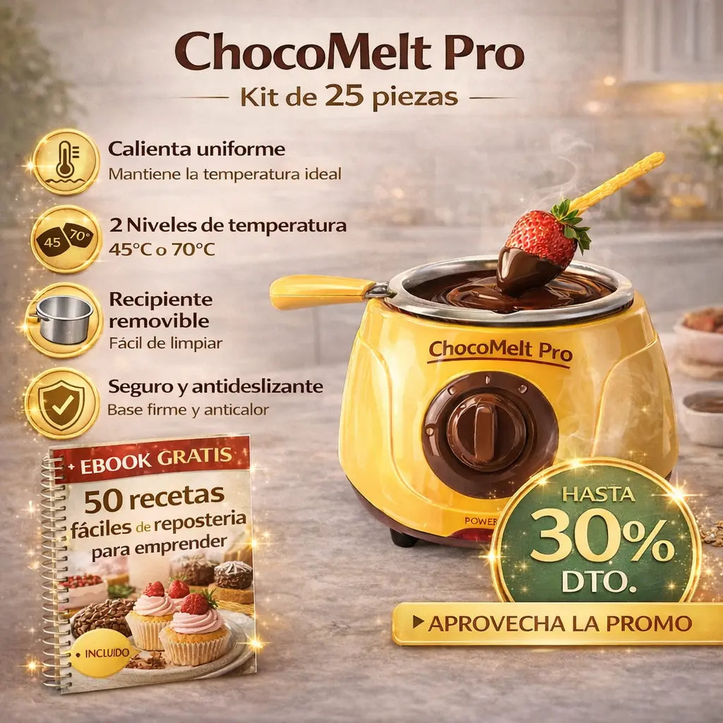 ChocoMelt Pro - Kit Derretidor de cholocate de 25 Piezas