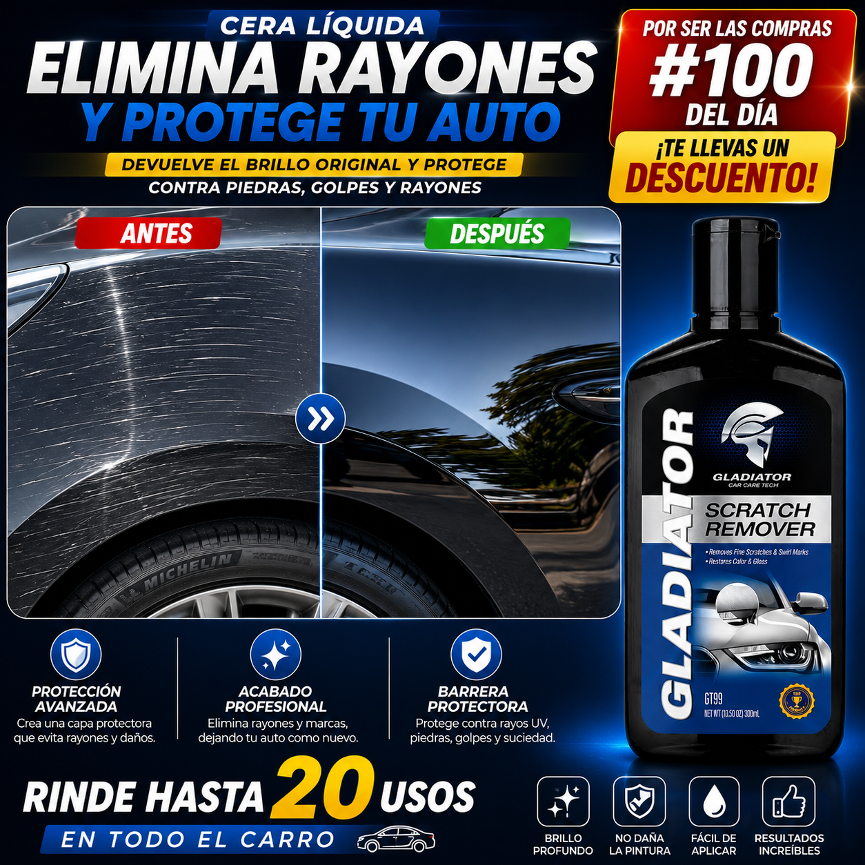 Cera Reparadora de Rayones de Auto