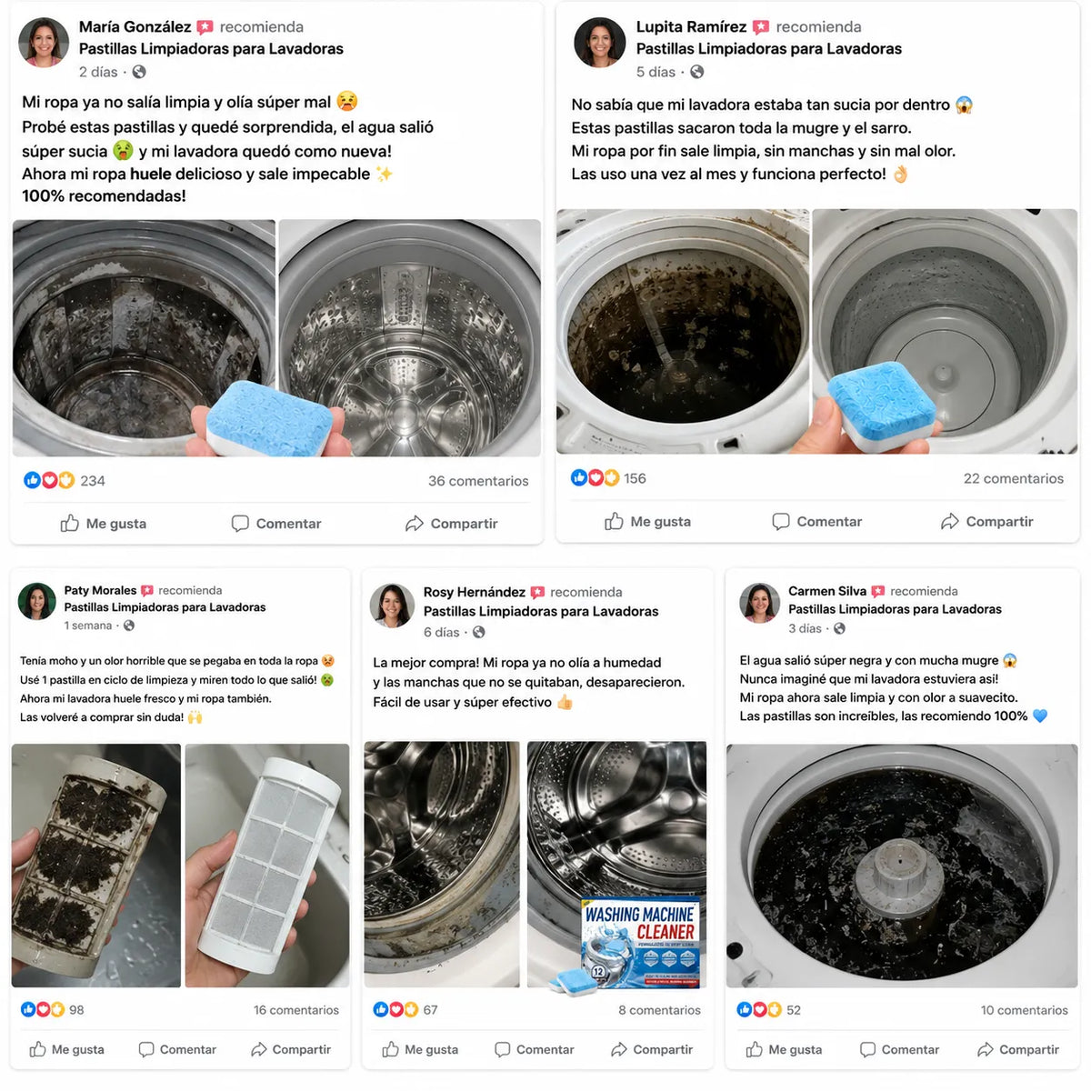 WashCleaner - Tabletas Efervescentes para limpiar Lavadoras 🧼