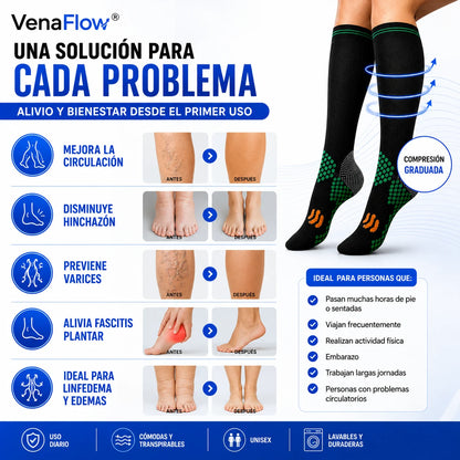 VenaFlow™ - Medias de Compresión Neuropatía, Várices, Piernas Hinchadas
