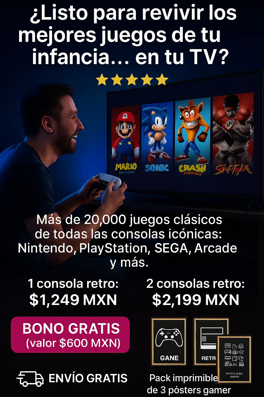 PlayRetro - Consola con +20mil Juegos Retro