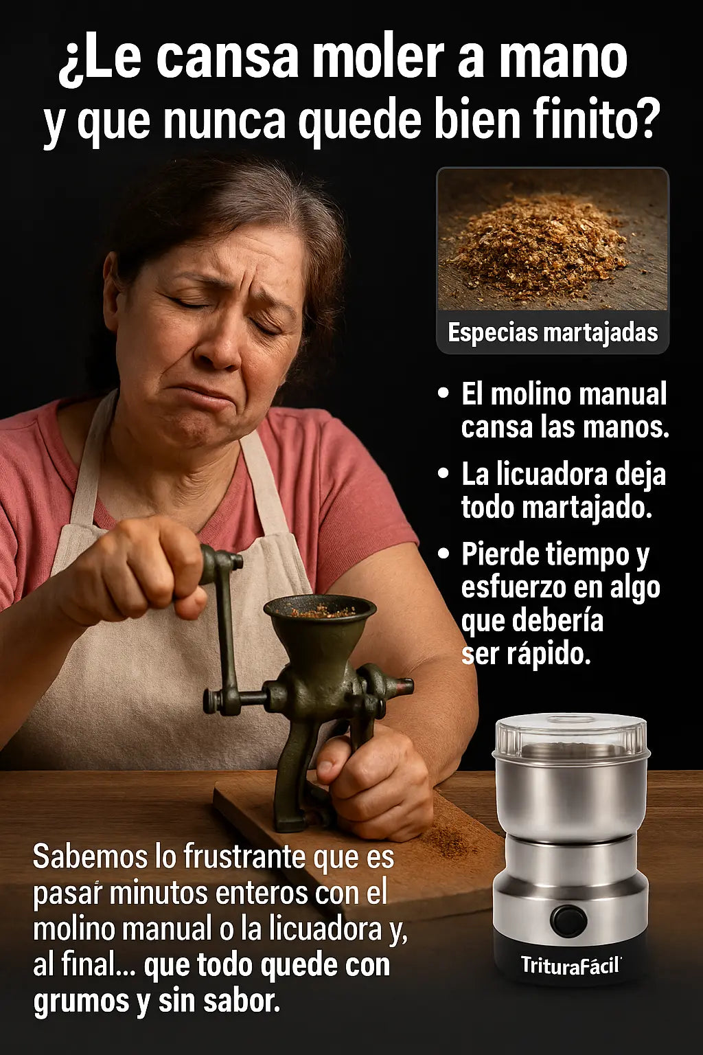TrituraFácil™ Moledor de café y especias