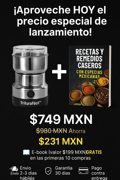 TrituraFácil™ Moledor de café y especias