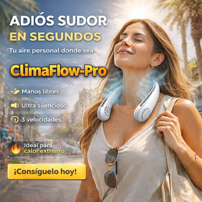 ClimaFlow-Pro Ventilador Recargable de Cuello