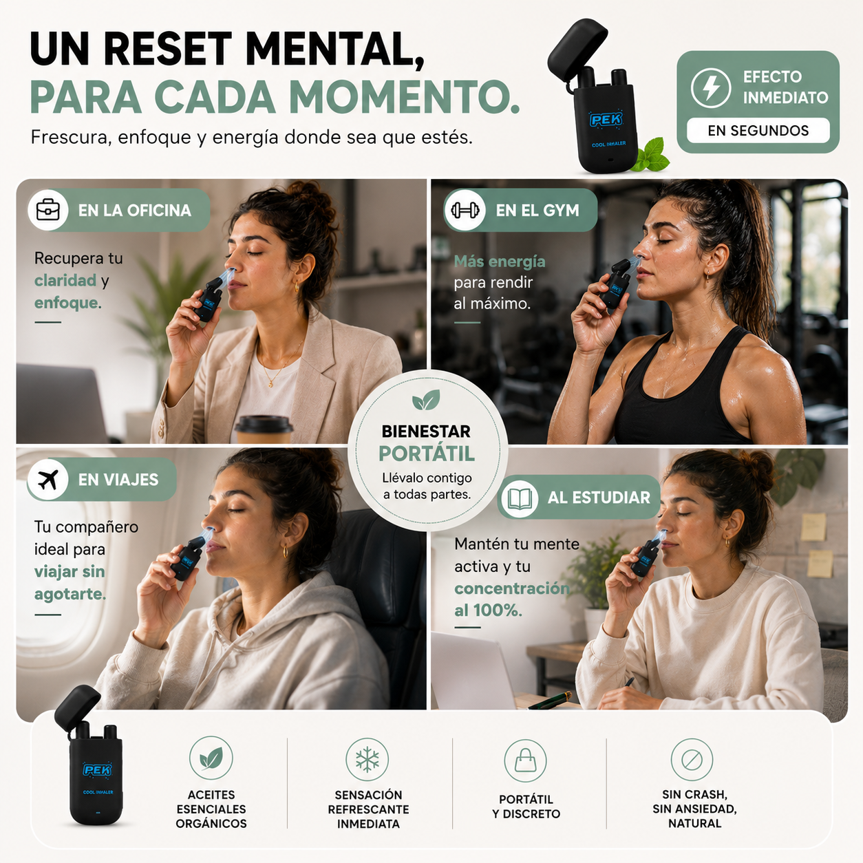 AeroMint™ - Inhalador Descongestionante Nasal
