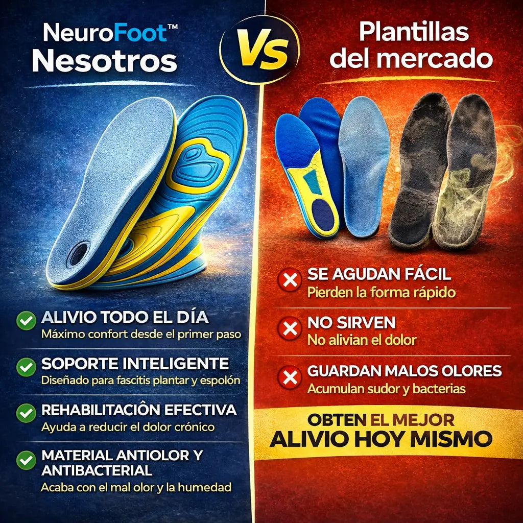 NeuroFoot™ - Plantillas para Espolón, Fascitis Plantar y Neuropatía