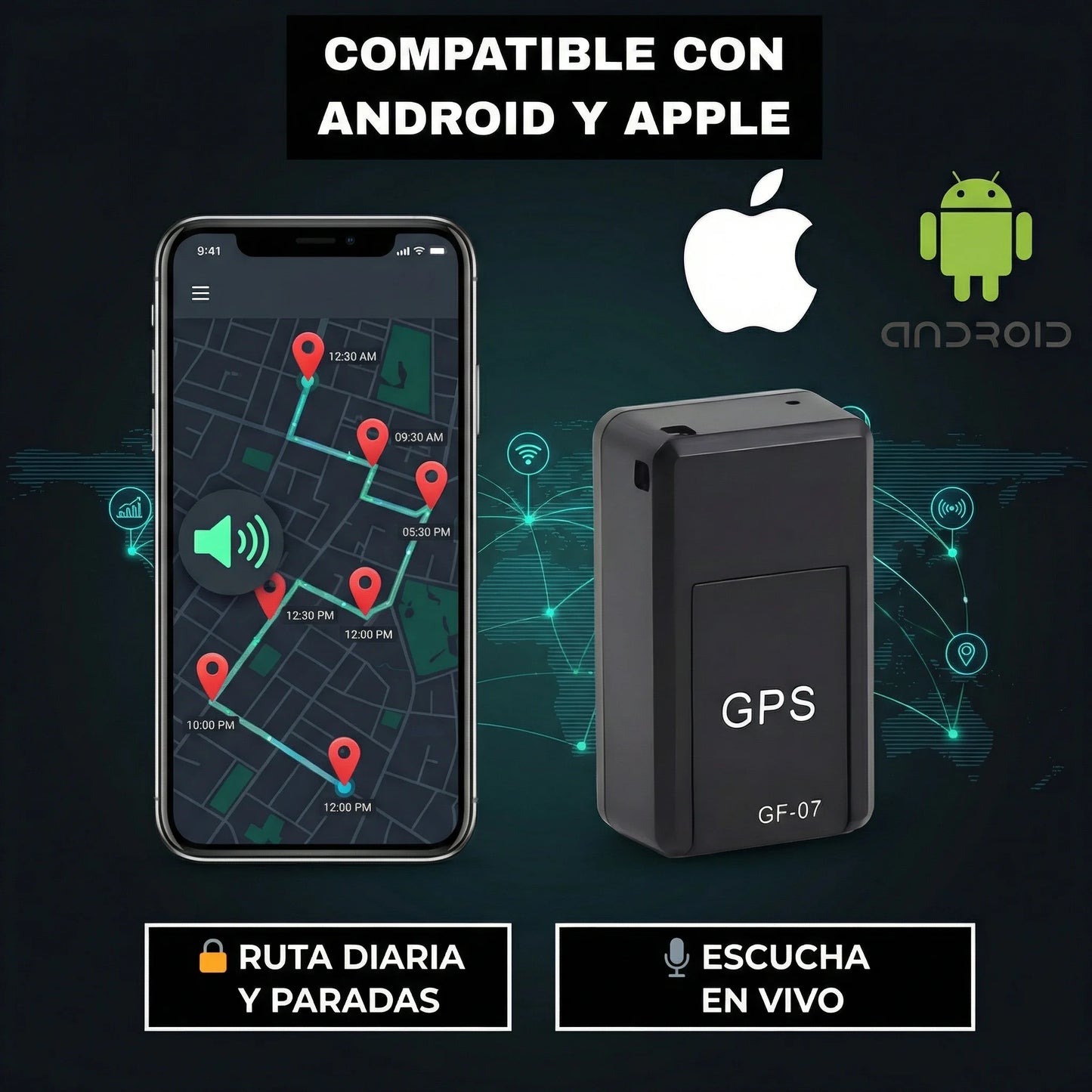 RastreaMax - GPS con Micrófono de Precisión