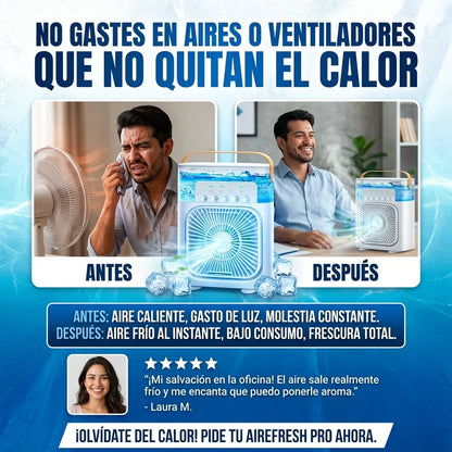 AireMax Pro™ | Ventilador de Enfriamiento con Agua y Hielo 2x1 🧊