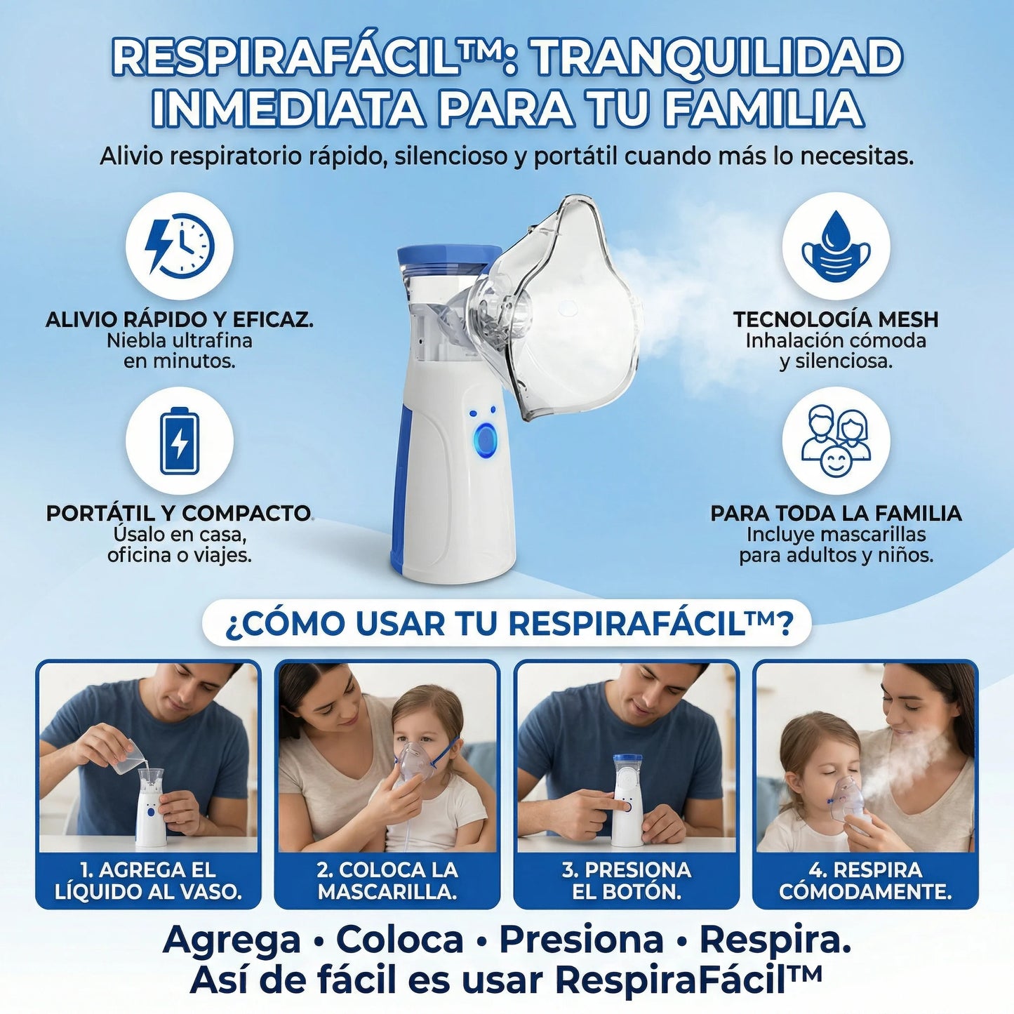 RespiraFácil™ – Nebulizador para adultos y niños💨