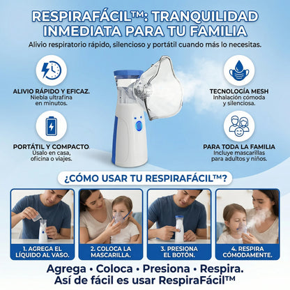RespiraFácil™ – Nebulizador para adultos y niños💨