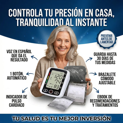 🫀CARDIOMAX™ – Baumanómetro Digital de Brazo con AltaVoz 🔊