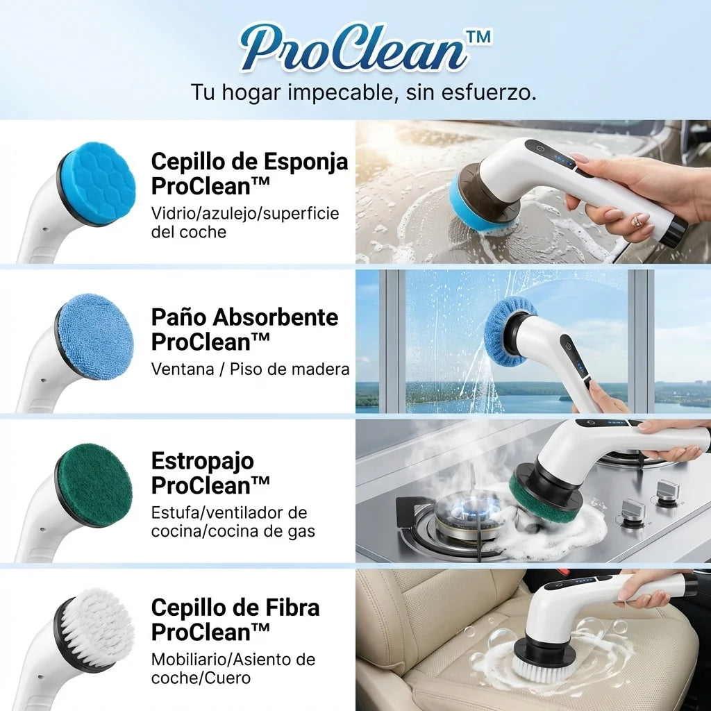ProClean™ Cepillo de Limpieza Giratorio Inalámbrico - KIT 9en1